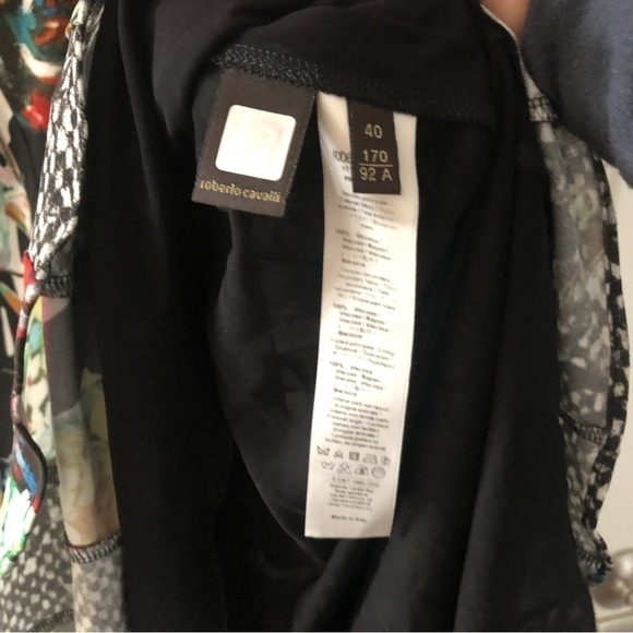 Roberto Cavalli Mixed Print Floral Foliage Sheath Dress - Picture 6 of 10